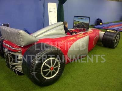 Inflatable F1 race simulator for hire. A great simulator for venues where access is an issue