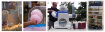 Fun Food machines including Popcorn, Candy Floss, Pick and Mix, and Smoothie Bike for hire