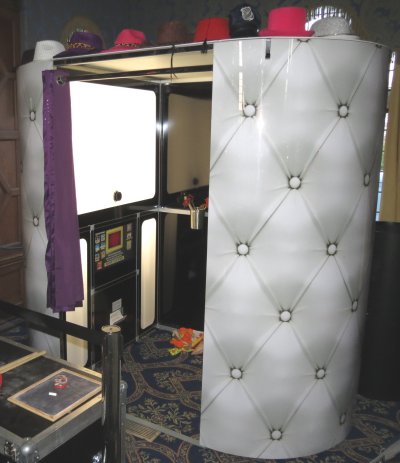 White Photobooth for hire - perfect for wedding receptions